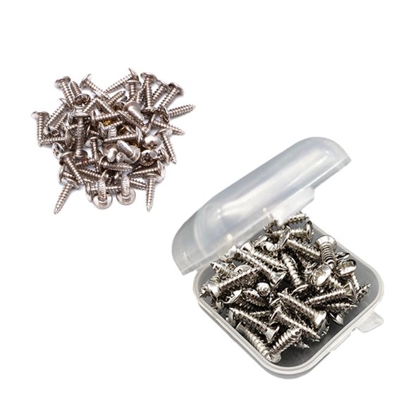 50Pcs Metal Scratch Plate Mounting Screws Replacement 3mm Electric Guitar Bass Pickguard Screws Guitar Accessories
