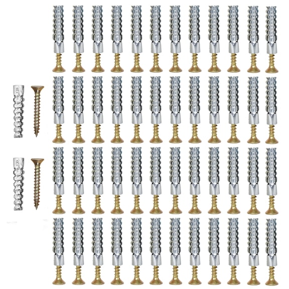 50Pcs Metal Serrated Expansion Tube Tapping Screws Pipe Drilling Plug For Secure Wall Mounting Home Installation