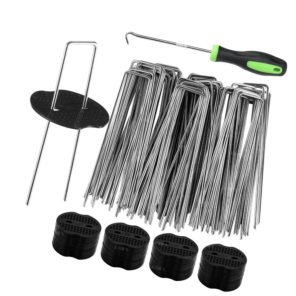 50Pcs Metal U Shape Ground Peg Garden Stake U Shape Spikes Outdoor Plant Cover Spikes for Easy Tent Setups
