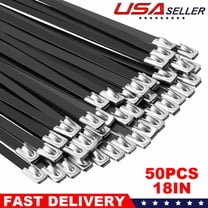 50Pcs Metal Zip Ties Stainless Steel Heavy Duty Self-Locking Cable Ties 18 inch