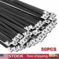 thumbnail image 1 of 50Pcs Metal Zip Ties Stainless Steel Heavy Duty Self-Locking Cable Ties 18 inch, 1 of 5