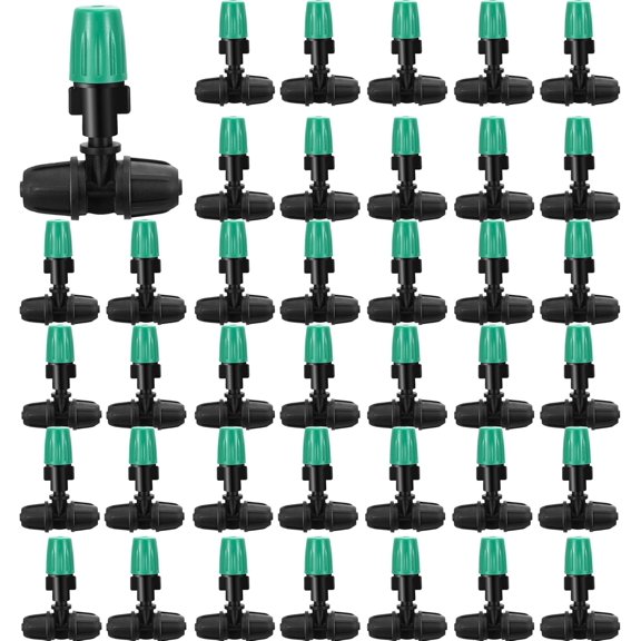 50Pcs Micro Misting Spray Emitters for 1/4 Inch Irrigation Tubing Tee Spray