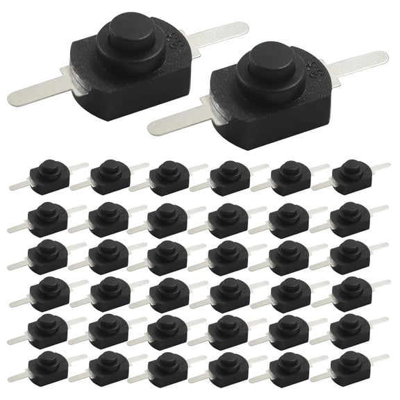 50Pcs Micro Push Button Switch On Off, Black Latching Mini Light Switch Self-Lock DC 30V 1A for Light Lamp Wall Outlet DIY SMD Flashlight Type YD-1208