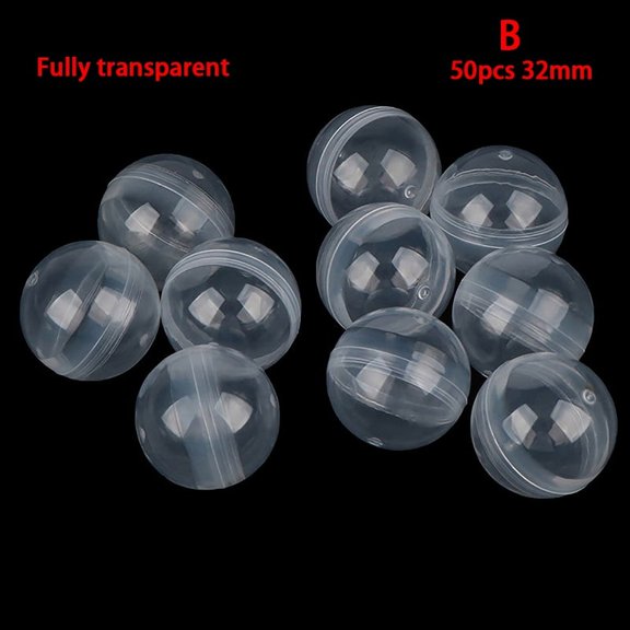 50Pcs Mini 32MM Clear Transparency Plastic Capsule Toy Surprise Ball Tiny Container Making Things Model Gashapon toy