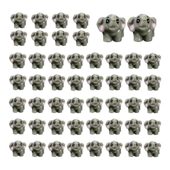 50Pcs Mini Animals Figurines Resin Tiny Animal Miniatures Wild Animal Miniature(Elephant)
