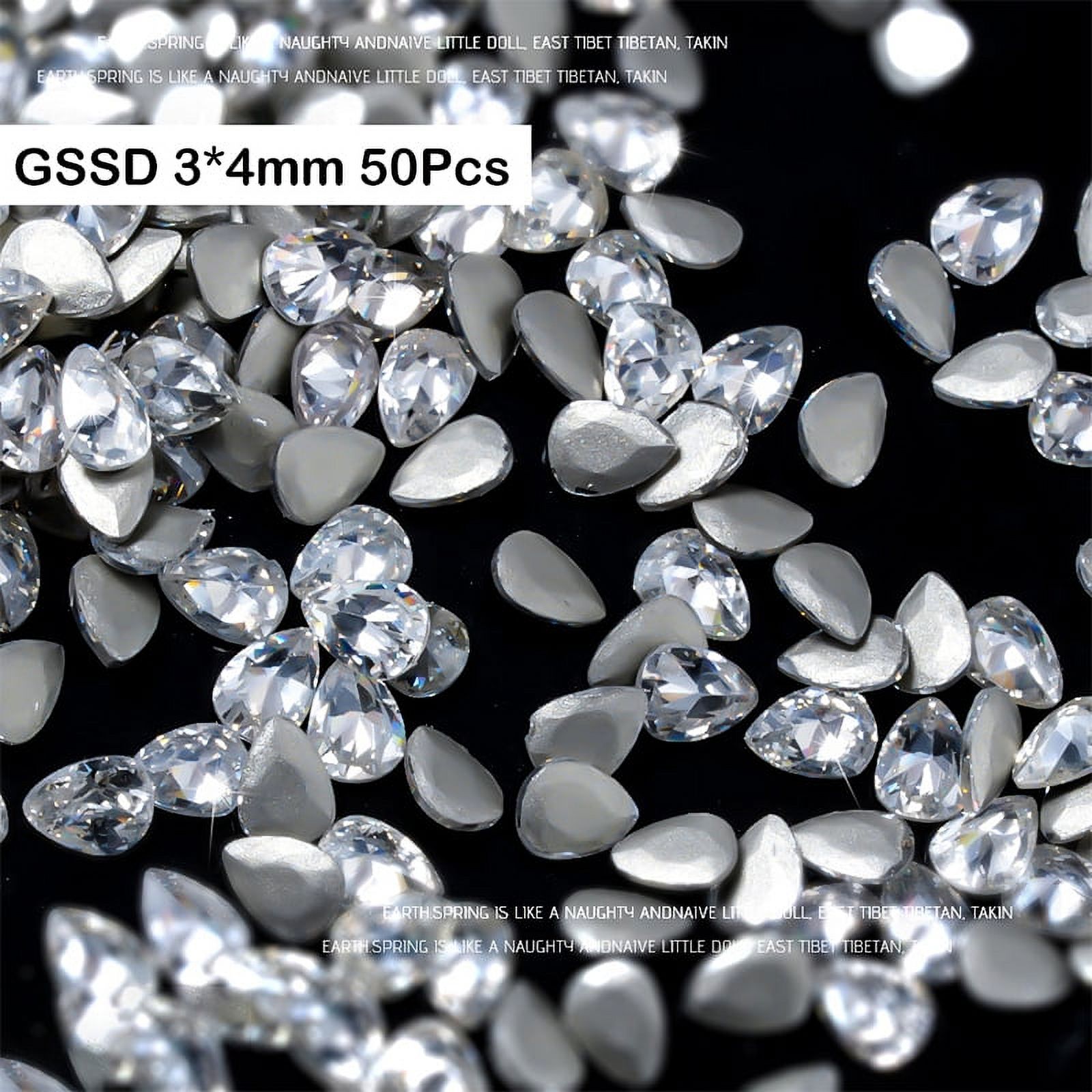 Mini Magic Rhinestone 50Pcs Mini Flatback Sparkle Rhinestones Various Shape Diamonds For ...