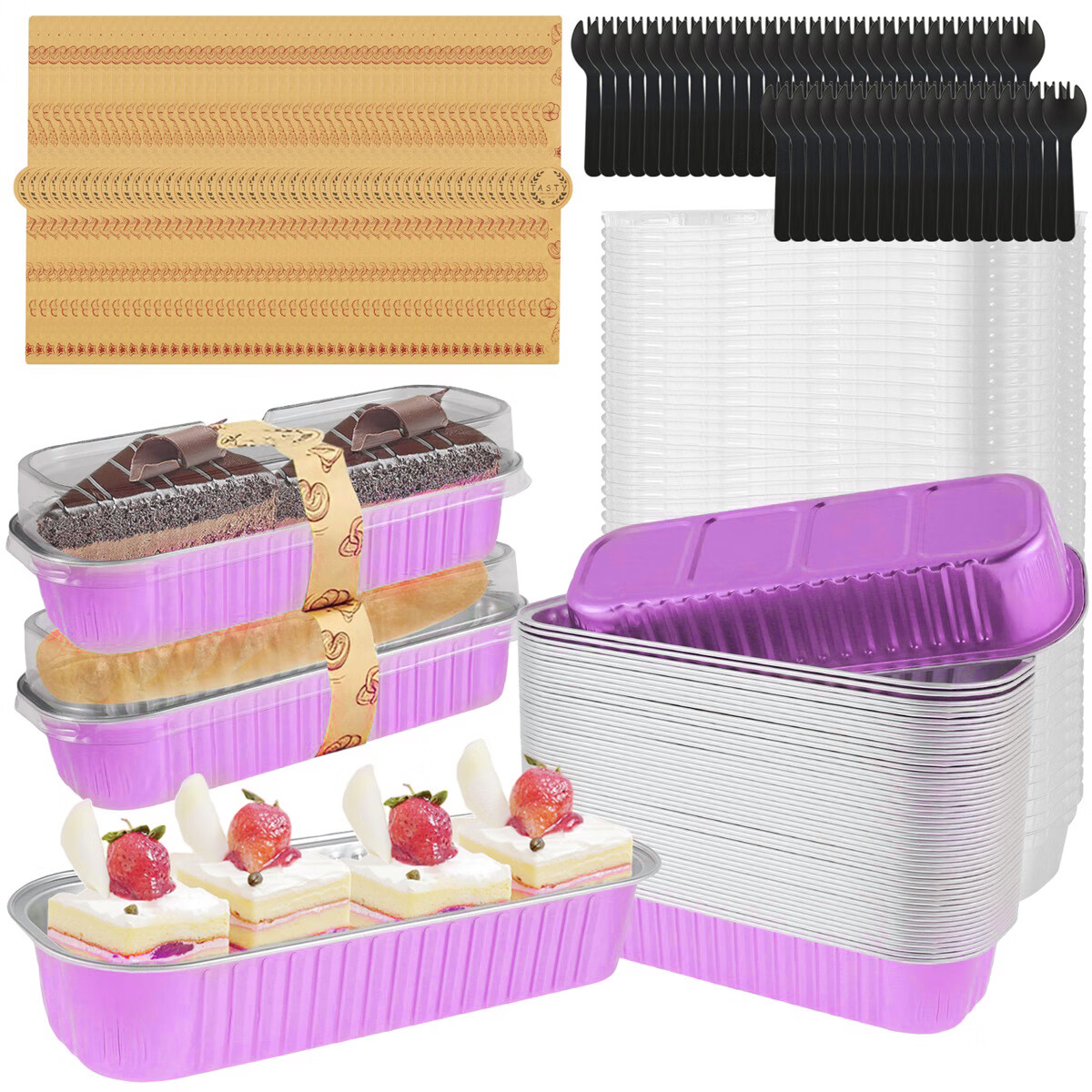 Hanna K Elements, Rectangle Mini Loaf Baking Pan, Assorted Colors, 12 ct