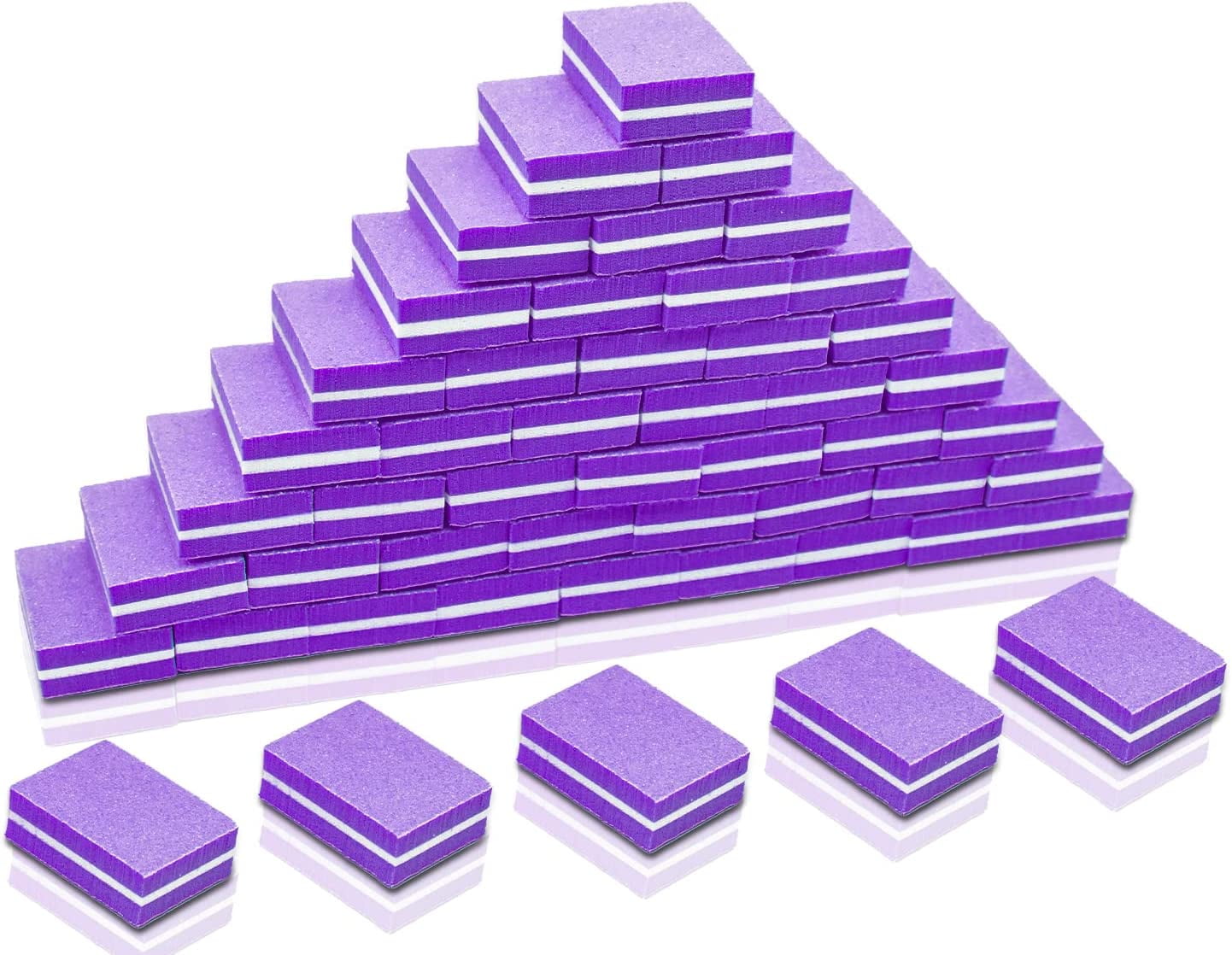 50Pcs Mini Nail Buffers 100/180 Grit Nail Buffers Bulk for Natural