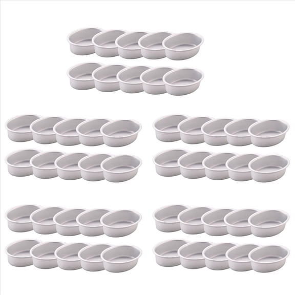 50Pcs Mini Oval Egg Shape Aluminium Alloy Metal Cheese Pan Cake Mold Bread Mould Tart Holder Pudding Jelly Tin