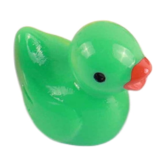 50Pcs Mini Resin Duck Toy Colorful Small Duck Ornament Tiny Animal Figurine Miniature Statue Desktop Decoration Birthday Festival Christmas Gift -Green