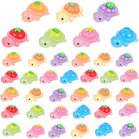 50Pcs Mini Resin Turtles Figurines to Hide Glow in The Dark Plastic Sea Turtle Toys Bulk Tiny Ocean Animals Figures for Miniature Dollhouse Accessories Garden Decor