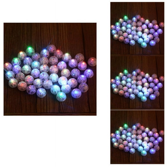 50Pcs Mini Round Ball LEDBalloon RGB Lights Valentine's Day Flash Lamps for Lantern Christmas Halloween Wedding Party,50x LED balloons lightsIncluded 100 AG3 Battery,Multicolor