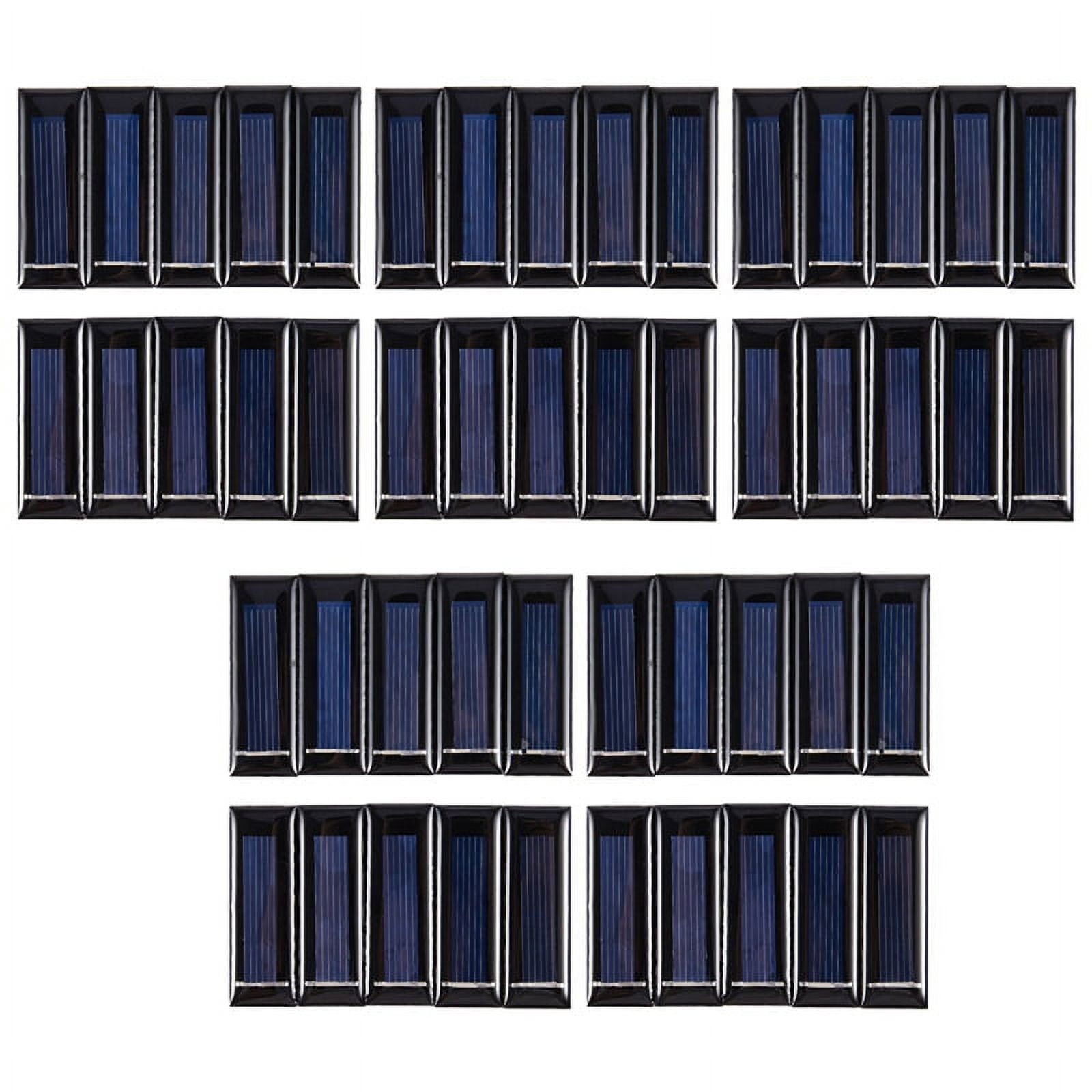 50Pcs Mini Solar Panel New 0.5V 100MA Solar Cells Photovoltaic Panels Module Sun Power Battery Charger DIY 53x18x2.5mm,black