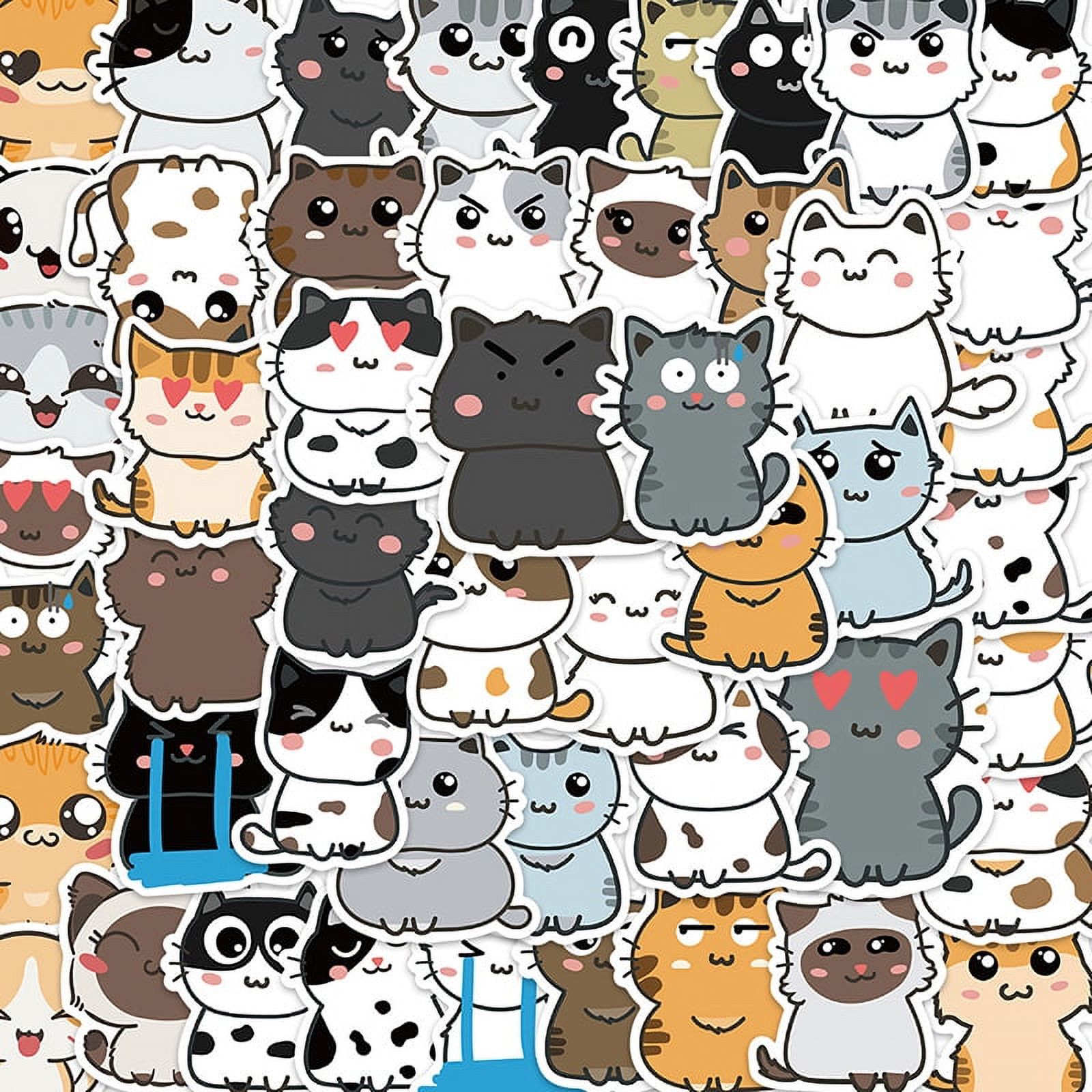 50Pcs Mixed Cute Cat Animal Cartoon Graffiti Sticker Car Guitar ...