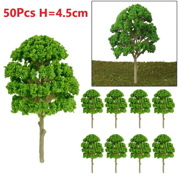 50Pcs Model Tree Train Railroad Landscape 45mm Scale Tree DIY HO N Scale