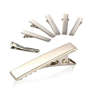 30MM Small Alligator Hair Clips, 100 Pieces Silver Metal Alligator