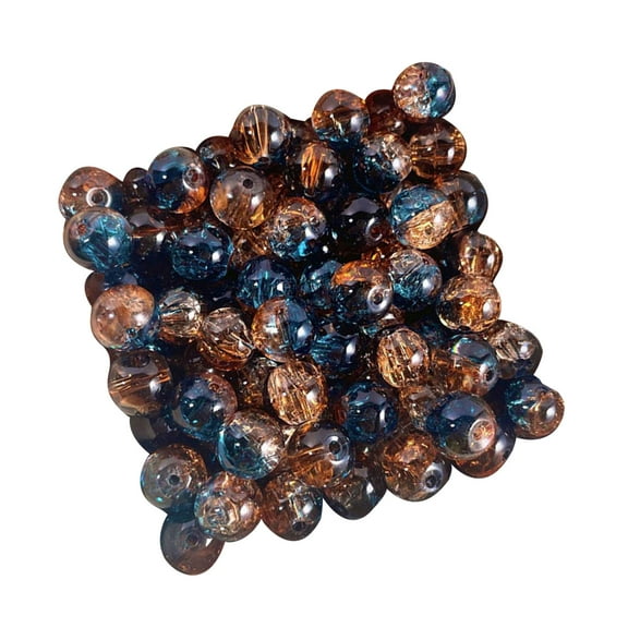 50Pcs Multicolored Round Beads Clear Sparkling Glass Beads For Necklace Bracelets Jewelry Making Sewing Craft Project