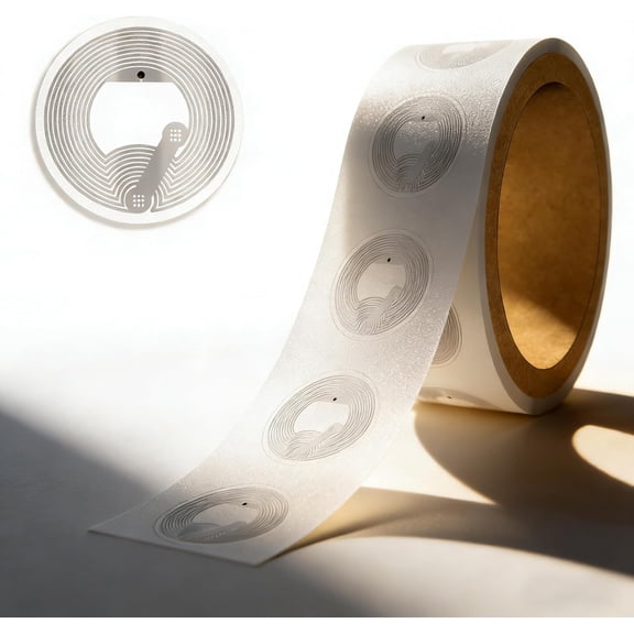 50Pcs NFC Tags Sticker with Original NTAG215 Chip NFC Stickers Adhesive Labels Transparent RFID Tags Rewritable 504 Bytes Memory Suitable for All NFC-Enabled Devices and Smartphones