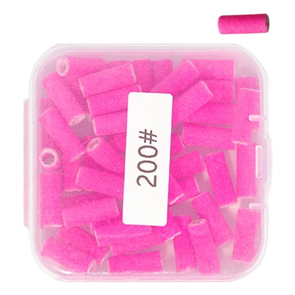 50Pcs Nail Sanding Bands With Mandrel Bit For Acrylic Gel Manicure Pedicure Tool