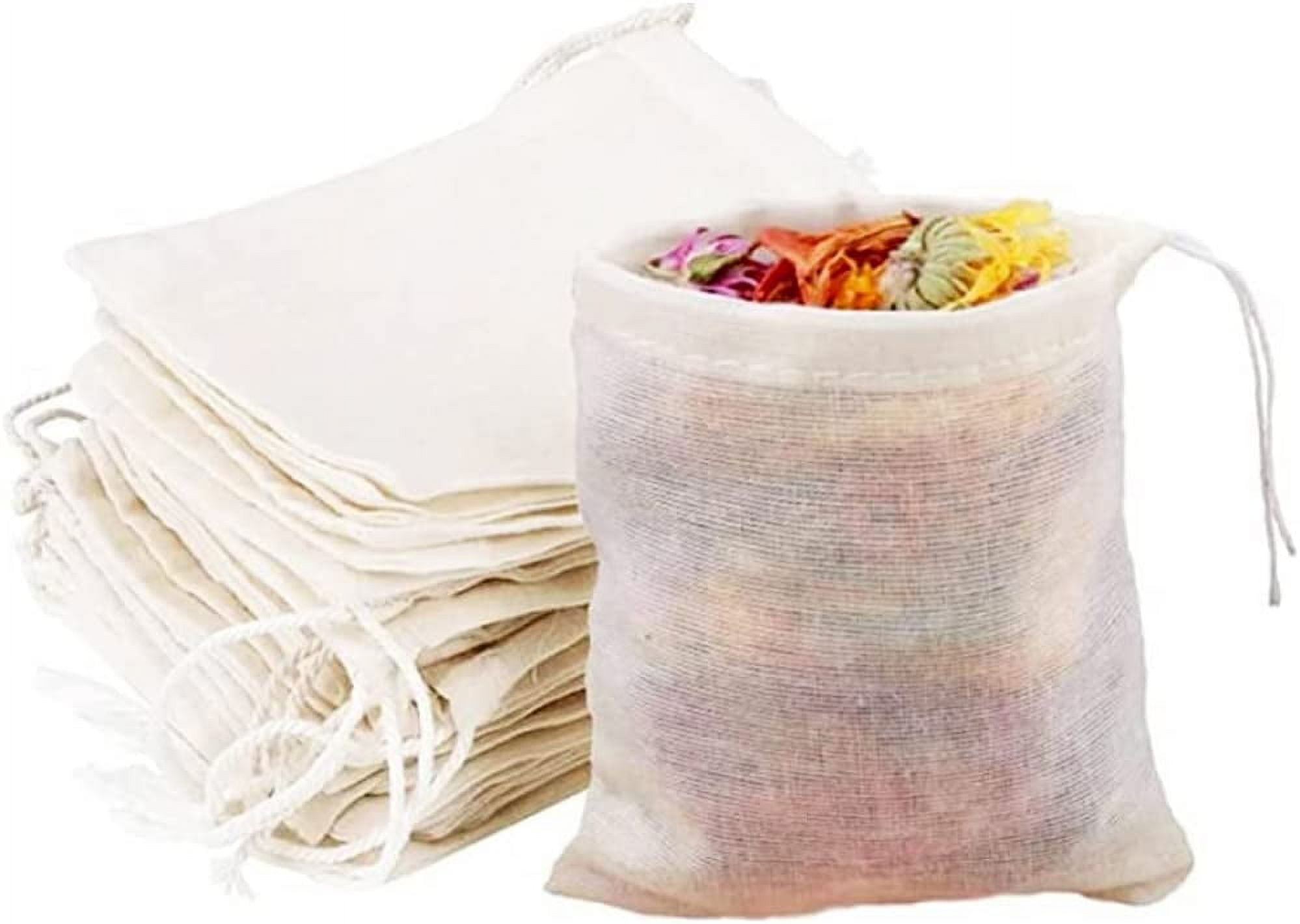 50Pcs Natural Cotton Drawstring Bags 8 x 10 Inch Reusable Muslin bags Gift Sachet Tea Bags Jewelry Pouch for Party Wedding Home Storage Walmart