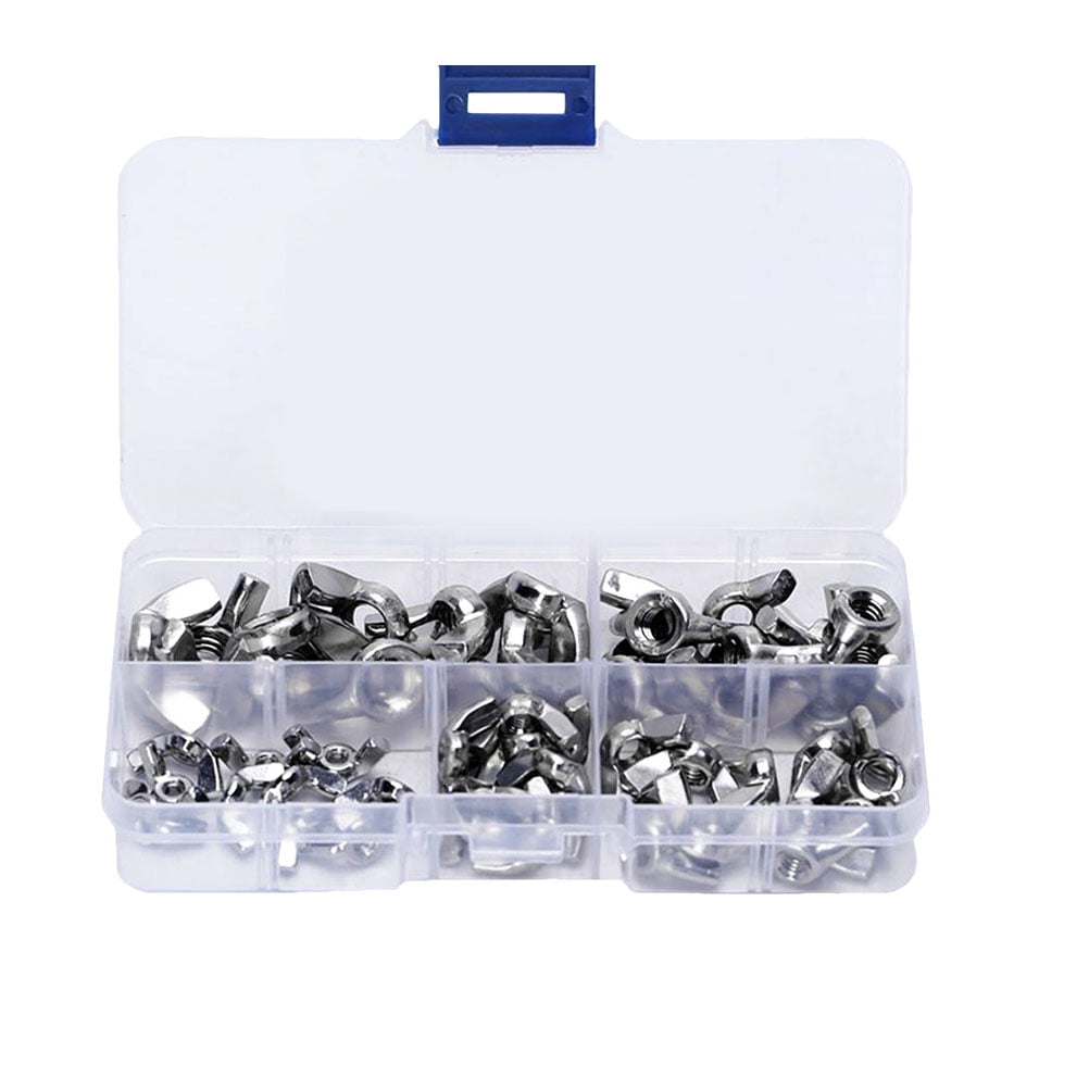 50Pcs Nuts Utility Screws Nuts Stainless Steel Nuts Kit Hand Repairing