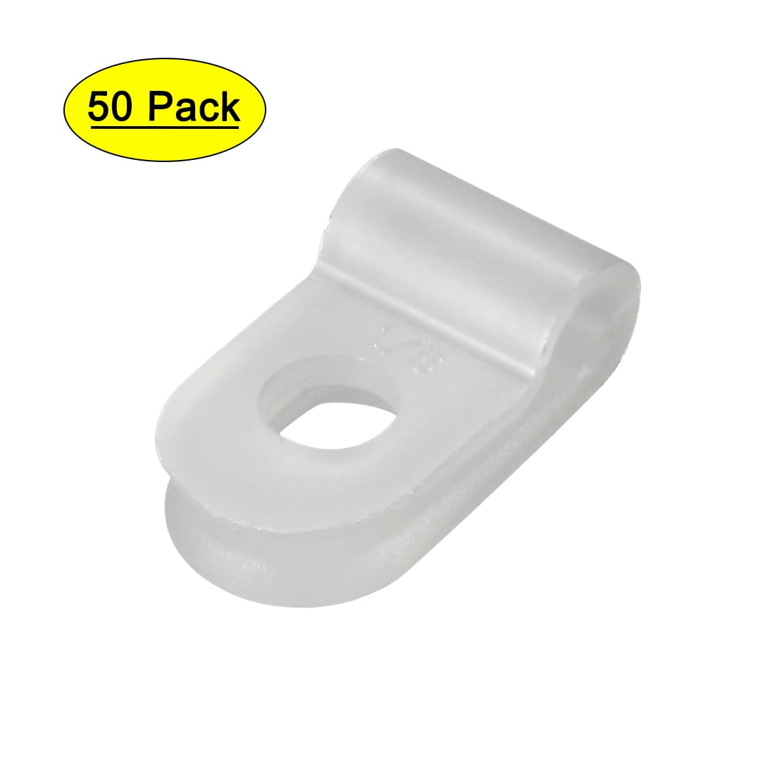 50Pcs Nylon Rtype Cable Clamp Organizer Cord Clips for Wire Management