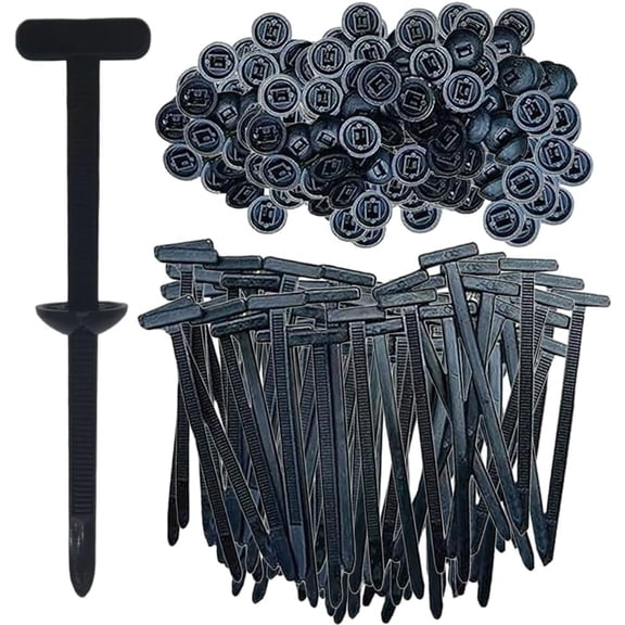 50Pcs Nylon Universal Cable Tie Buckle - Grip Auto Zip Ties Upgraded UV Resistant Automotive Zipper Clips,Self-Locking T Rivet Zip Ties,Snap-fit nylon fastening clip for car repairs