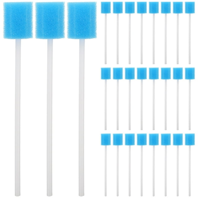 50Pcs Oral Care Sponge Brushes Mouth Swabs Cleaning Oral Brushes