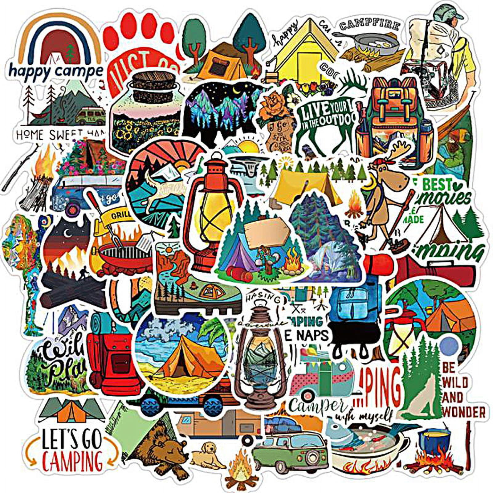 50Pcs Outdoor Camping Stickers Wild Travel Stickers PVC Graffiti ...