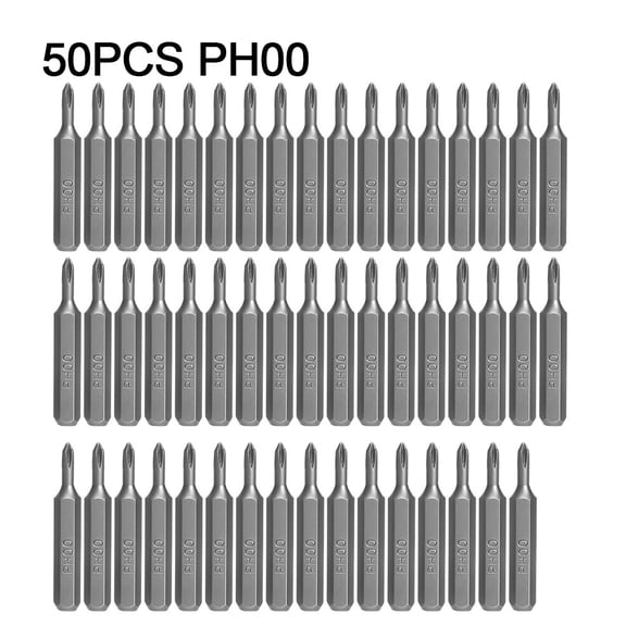 50Pcs PH0000-PH2 Cross Screwdriver Bits Set, 4Mm Hex Shank Steel Driver Tips For Electric Drill, Power Tools, Electronics & Precision Instrument Repair - Silver(PH00)