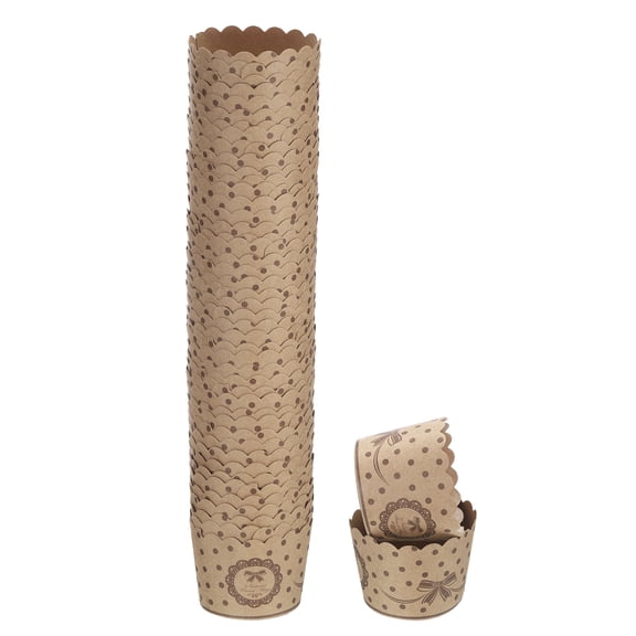 50Pcs Paper Baking Cups Small Brown Kraft Paper Muffins Liners Cupcake Bulk Wrappers Polka Dot