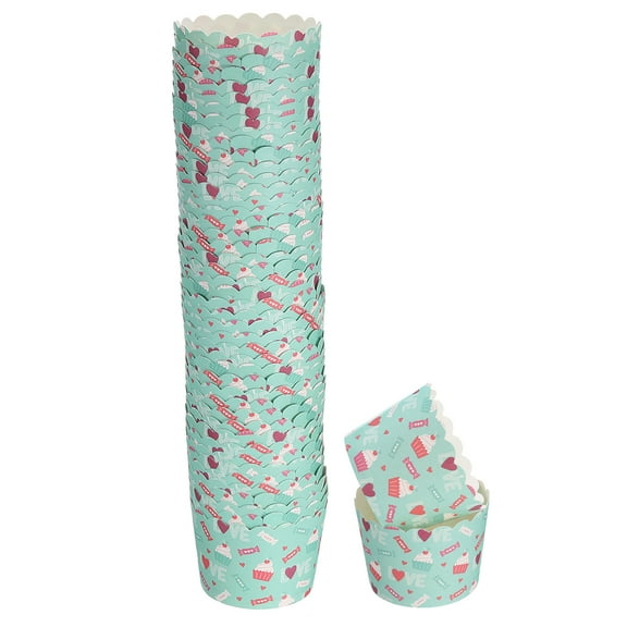 50Pcs Paper Baking Cups Small Bulk Cupcake Muffins Liners Cases Wrappers Cake LOVE Pattern