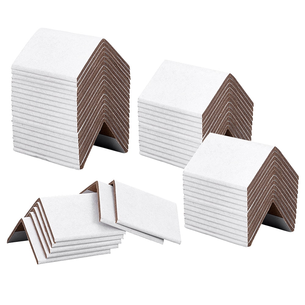 50Pcs Paper Furniture Corner Guards Table Corner Protector Floral White 76x50x50mm