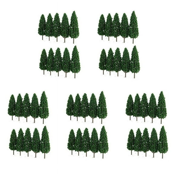 50Pcs Pine Trees 1:25 Model Train Railway Building Green Model Tree for O G Scale 1/25 Railroad Layout Diorama Scenery