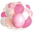 thumbnail image 1 of 50Pcs Pink Balloons Set and 12 Inches Rosegold Confetti Balloons for Wedding Birthday Party Girl Party., 1 of 7