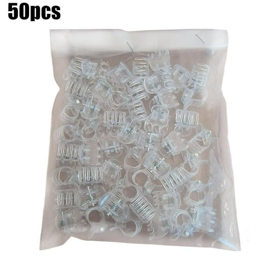50Pcs Plant Support Clips,Plant Orchid Clips Flowers Clear Fixer for Garden Vine Plants Climbing Clasp Perfect Supporting Vines, And Stems,Pepper Plants,Tomato