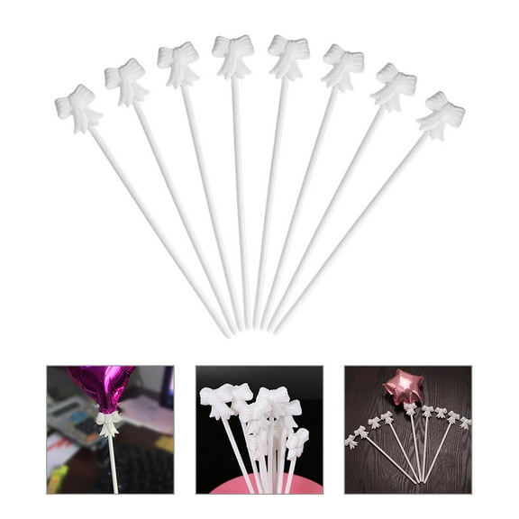 SEWCHICS 50 Pcs White Plastic Balloon Sticks with Connector for Party Decorations and Weddings