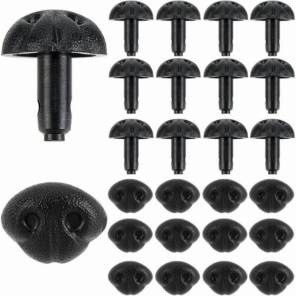 50Pcs Plastic Dog Nose 15mm Black Safety Noses Craft Sew Teddy Bear Animal Crochet Noses Making Supplies for Stuffed Plush Animals Puppet DIY Making Amigurumi for DIY