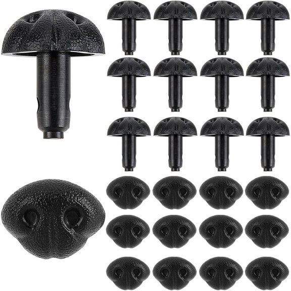 50Pcs Plastic Dog Nose 15mm Black Safety Noses Craft Sew Teddy Bear Animal Crochet Noses Making Supplies for Stuffed Plush Animals Puppet DIY Making Amigurumi Black