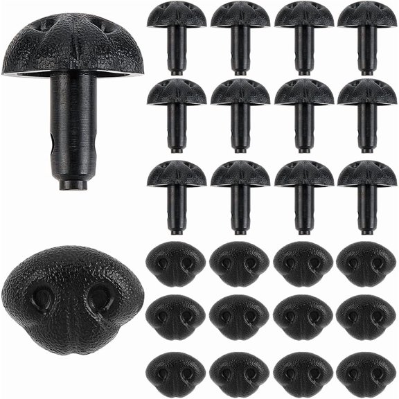 50Pcs Plastic Dog Nose 15mm Black Safety Noses Craft Sew Teddy Bear Animal Crochet Noses Making Supplies