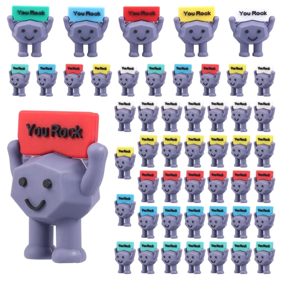 50Pcs Plastic Mini Rock Stone Toy Versatile Anti Deformation Motivational Stone Figure for Colleague Staff Teacher