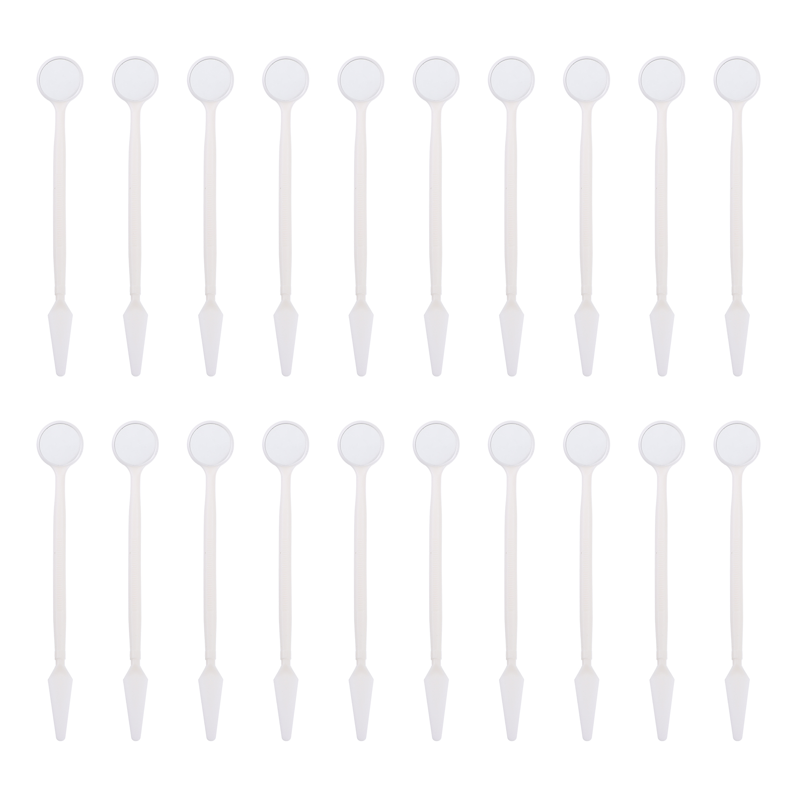 50Pcs Plastic Mouth Mirror Long Handle Dental Mirror Disposable Dentist