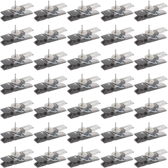 50Pcs Push Pin Clips Cork Board Pushpins Black Plastic Small Mini Tacks Thumbtacks Clothespin Paper Clips Accessories Sets for DIY Boards Photos Offices School Art Supplies Crafts Black