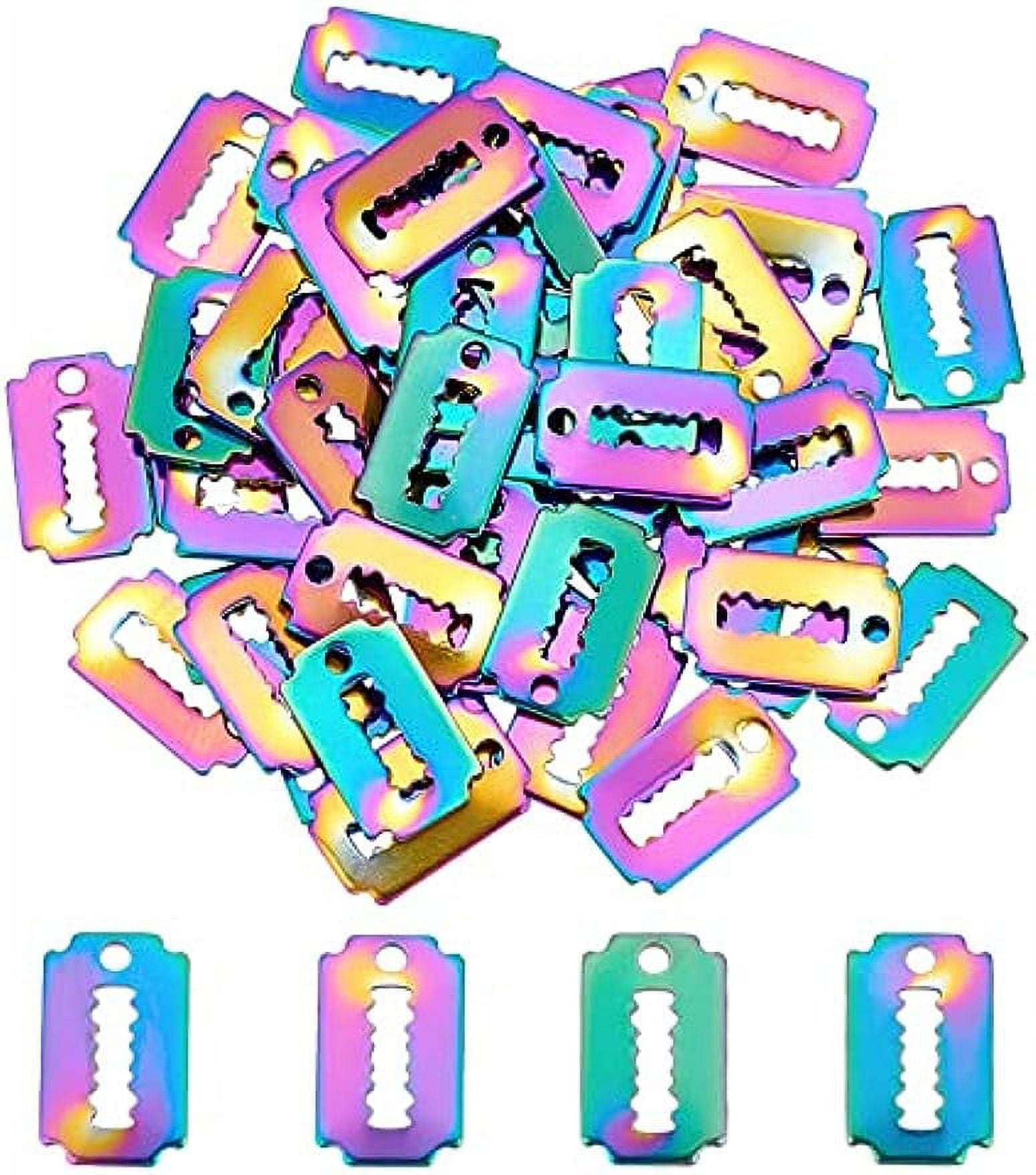 50Pcs Rack Plating Rainbow Color Pendant Charms 304 Stainless Steel ...