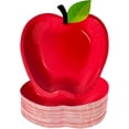 thumbnail image 1 of 50Pcs Red Apple Paper Plates Back to School Decorations，First Day of School Decorations Apple Disposable Paper Plates，Apples Shape Tableware for Back to School Party Supplies and Preschool Graduation, 1 of 7