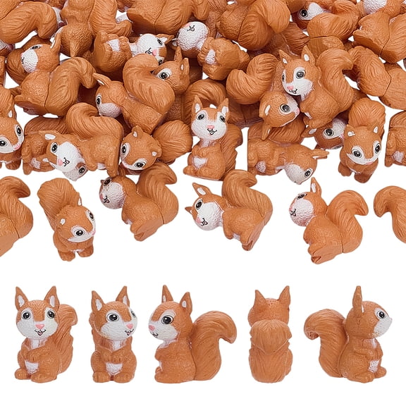 50Pcs Resin Squirrel Display Decorations for Home Office Desktop Decorations Peru 11.5x22x22.5mm