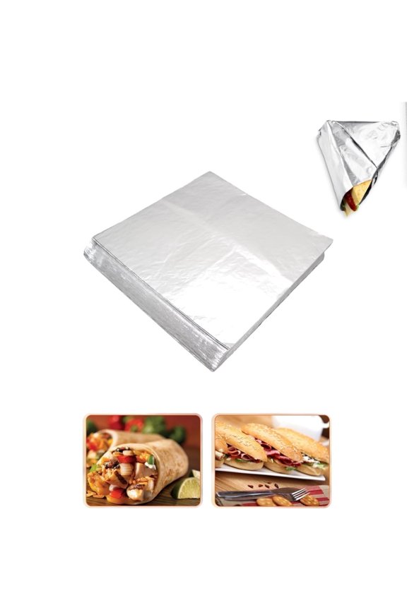 50Pcs Resistant Hot Food Wrap,QZS Premium Insulated Foil Sandwich Wrap Sheets for Burgers,12"x12" Waterproof Insulation Sheets for Burritos,BBQ