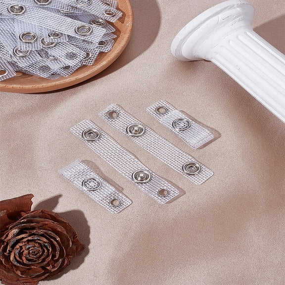 50Pcs Retractable Badge Holder ID Badge Straps with Snaps and Eyelets Clear Card Holders Work Lanyards Key Rings and Name Tags 70x12x2~4mm Hole: 4mm