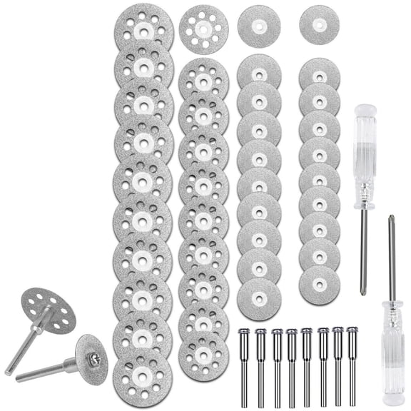 50Pcs Rotary Cutting Wheels Tool Kit With Mandrels Screwdrivers High Cutting Efficiency For Wood Glass Plastic Stone Metal