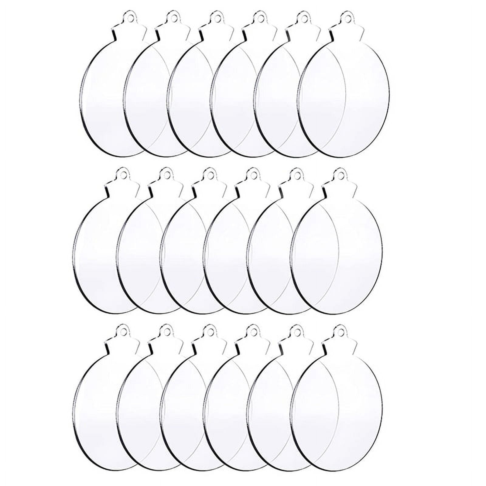 50Pcs Round Acrylic Christmas Ornament Transparent Acrylic Ornament